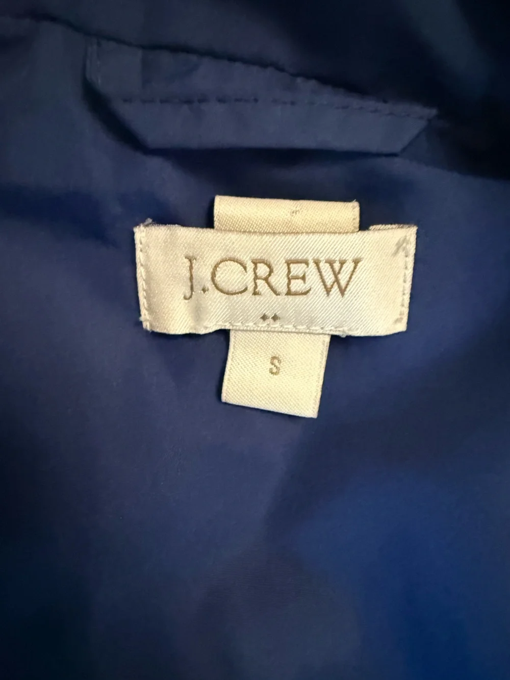 J.Crew Navy Blue Quilted Puffer Vest Gold Zip Preppy Size Small